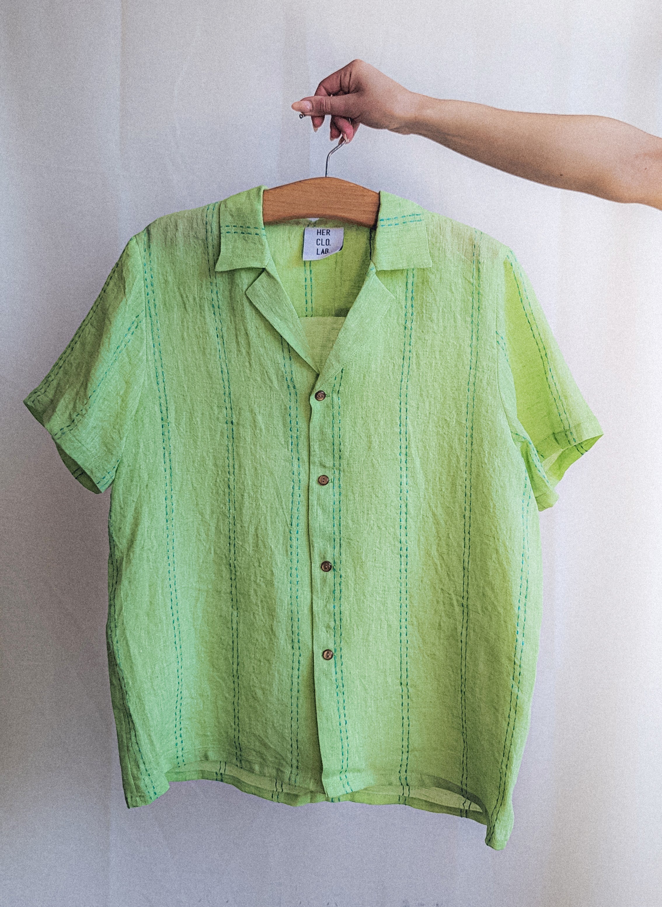 Chartreuse 2024 Linen Buttondown Blouse